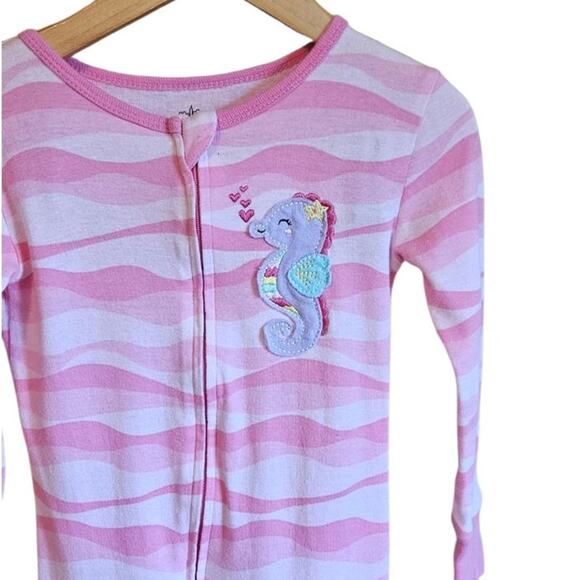 2-PACK Kids Headquarters One Piece Zipper Pajamas Pink White Toddler Size 3T - Picture 6 of 8